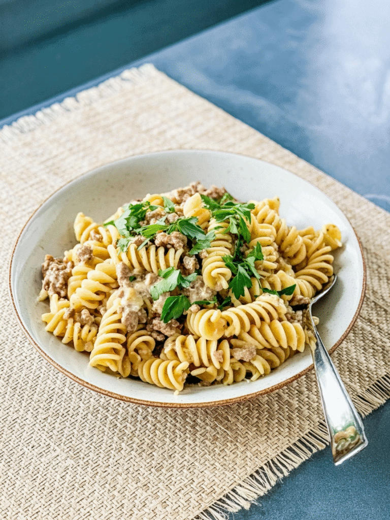 Beef And Rotoni In Garlic Parm Sauce Recipe