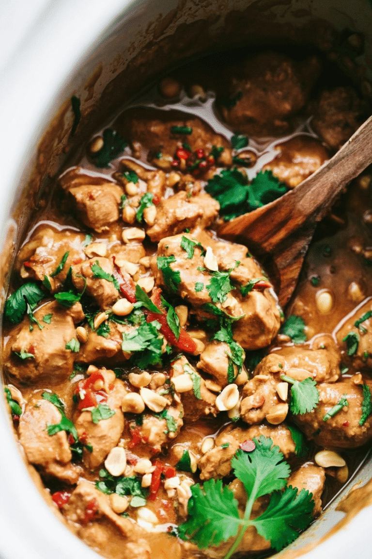 Crockpot Thai Peanut Chicken Recipe