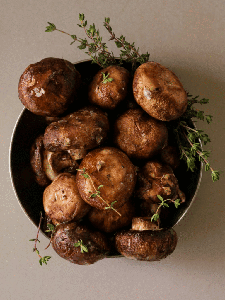 Oven Roasted Garlic Mushrooms Recipe