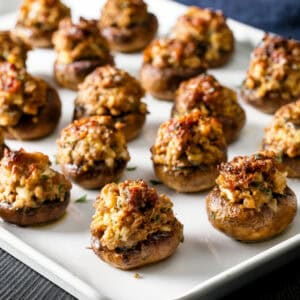 Sausage And Cheddar Stuffed Mushrooms Recipe