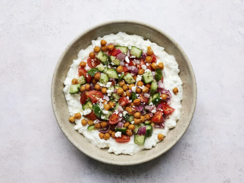 Cottage Cheese Chickpea Salad Bowl