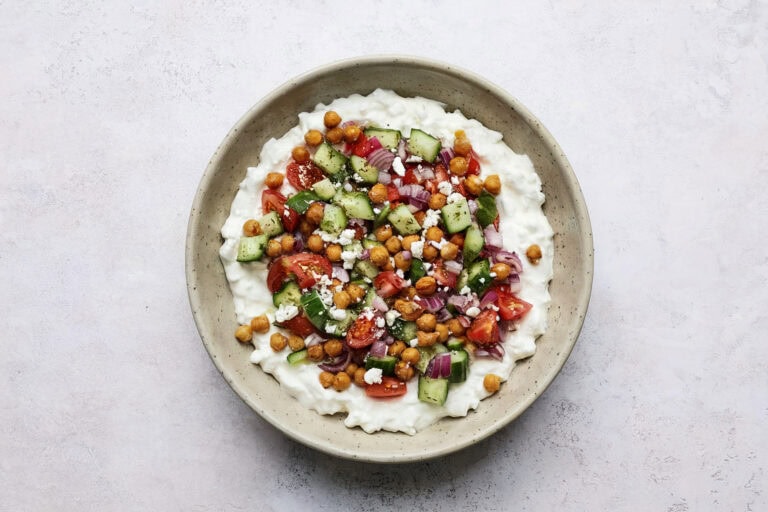 Cottage Cheese Chickpea Salad Bowl