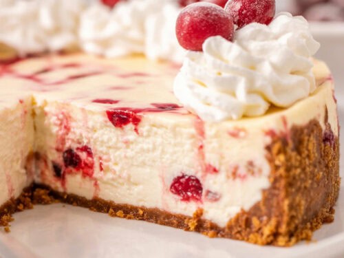 White Chocolate Cranberry Cheesecake