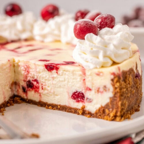 White Chocolate Cranberry Cheesecake