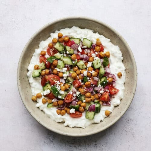 Cottage Cheese Chickpea Salad Bowl