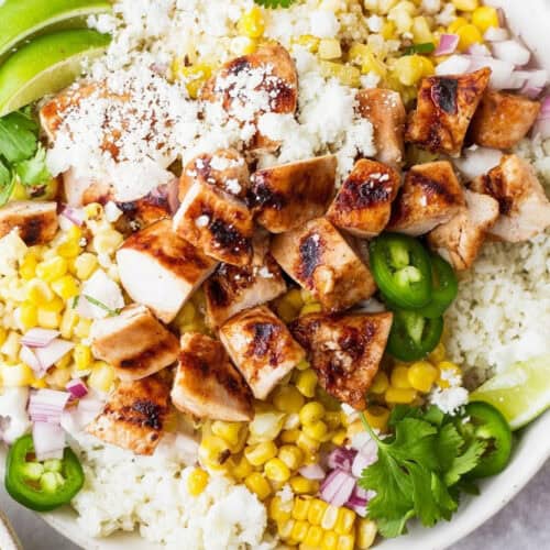 Street Corn Chicken Rice Bowl
